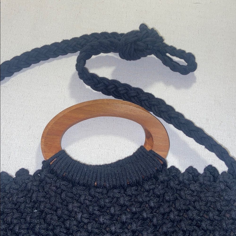 Danielle Nicole Macrame Crossbody Bag With Wooden… - image 4